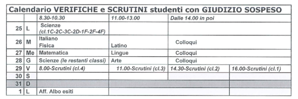 calendario verifiche